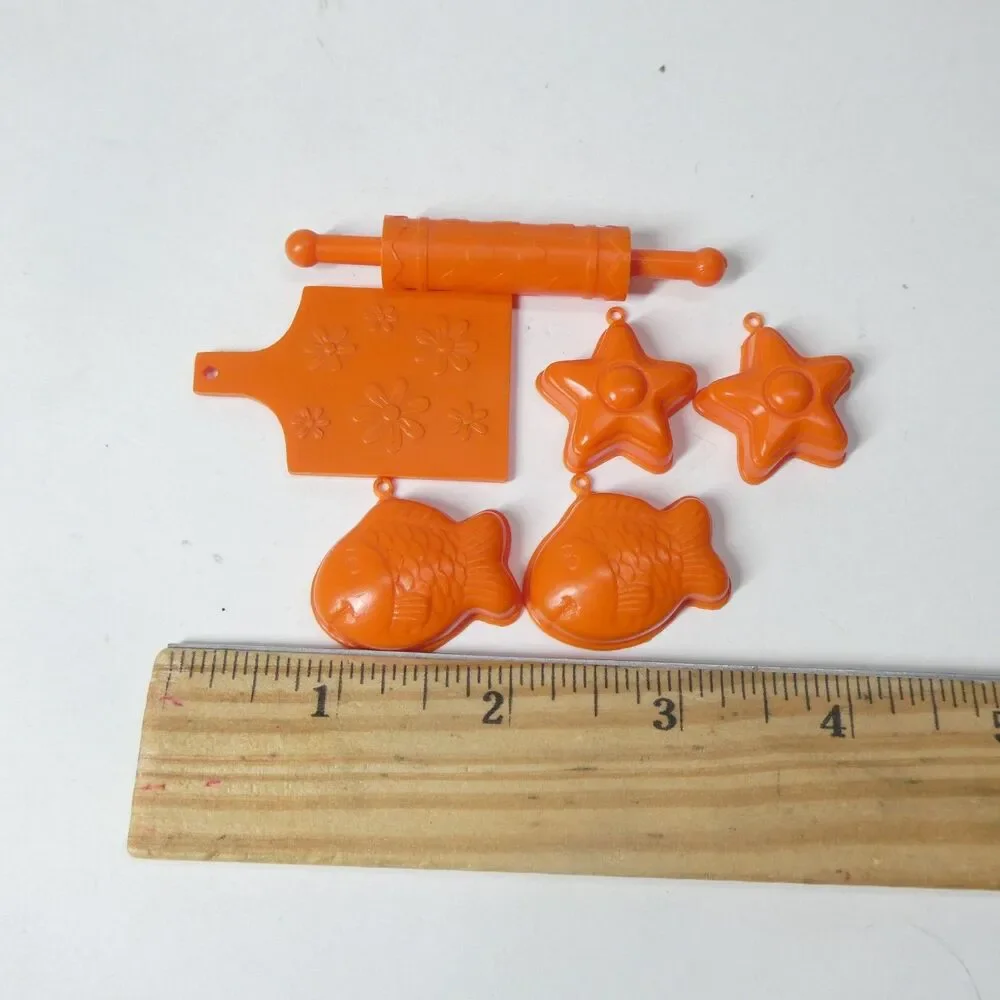 Jello Molds & Kitchen Accessories Vintage Barbie Dollhouse Orange Plastic Retro